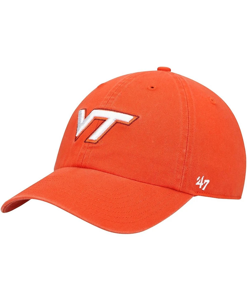 '47 Brand Men's Orange Virginia Tech Hokies Vintage Clean Up Adjustable Hat