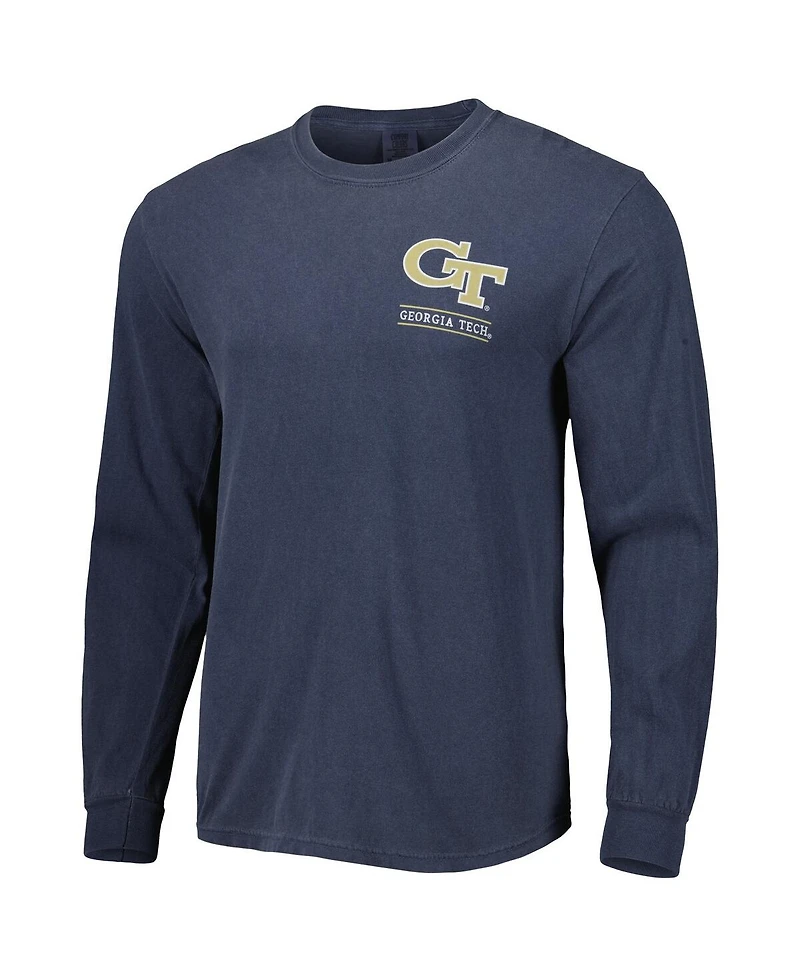 Image One Men's Navy Georgia Tech Yellow Jackets Circle Campus Scene Long Sleeve T-Shirt