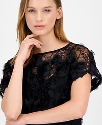 Anne Klein Women's Bateau-Neck Rosette-Detail Top