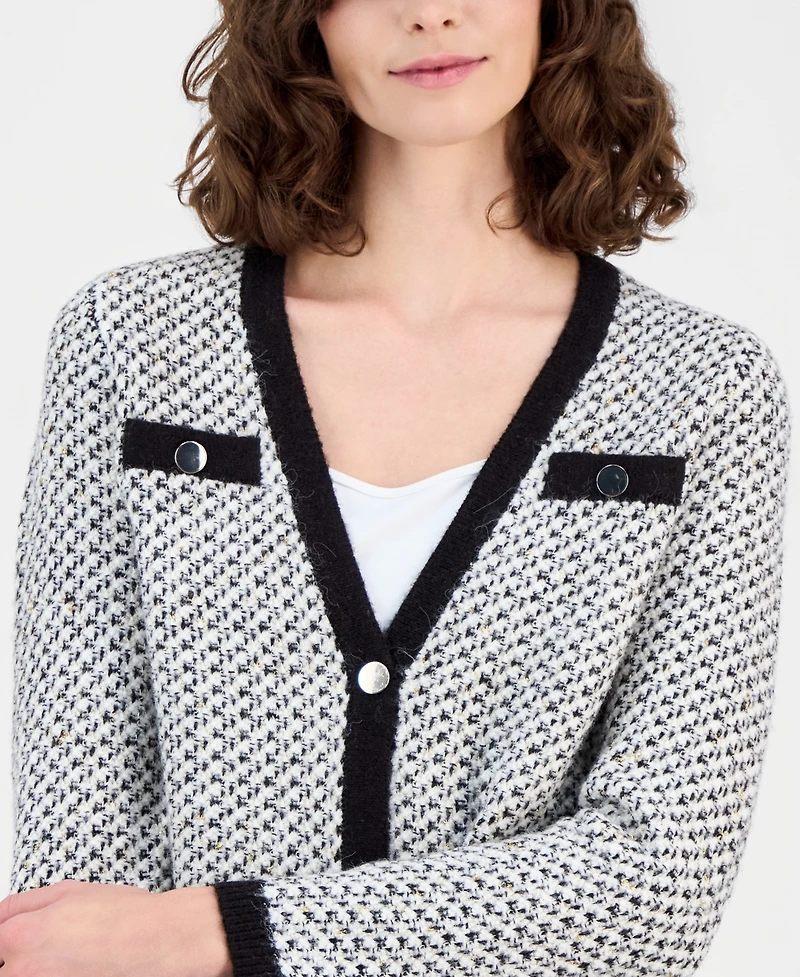 Anne Klein Women's Contrast-Trim Knit Cardigan