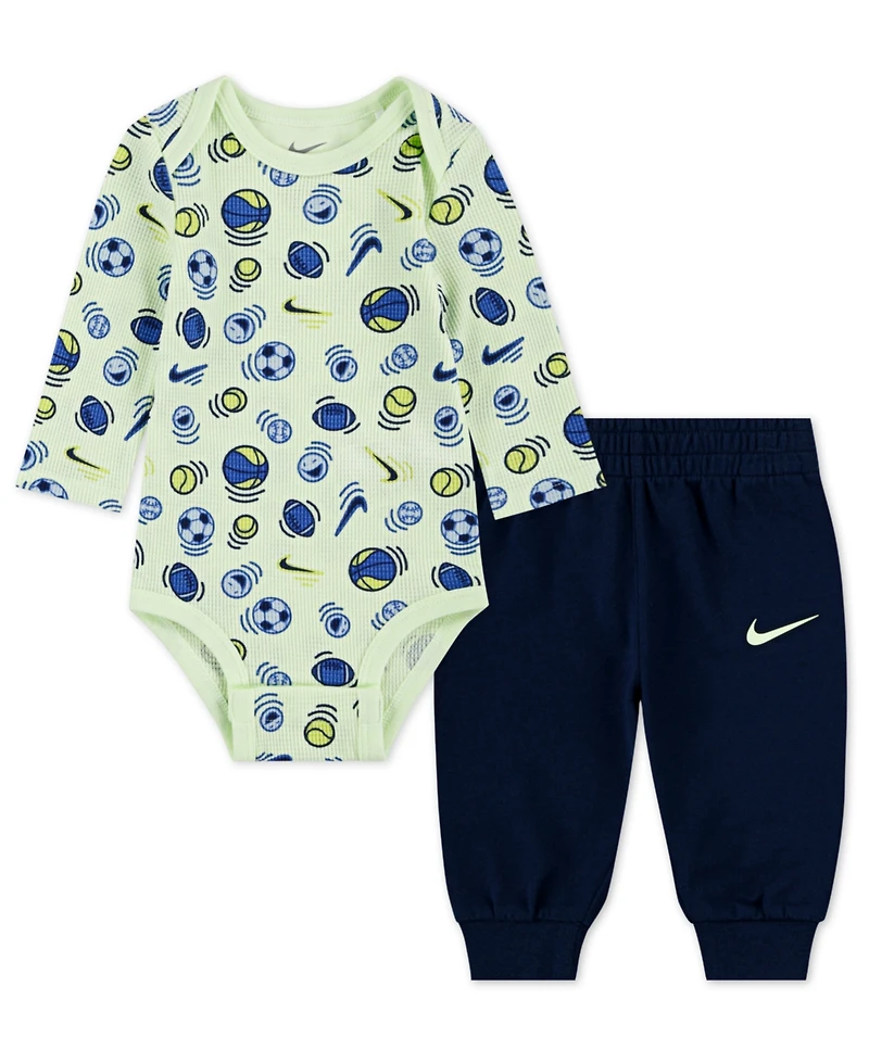 Nike Baby Boys 2-Piece Play For All Long Sleeve Bodysuit and Pants Set