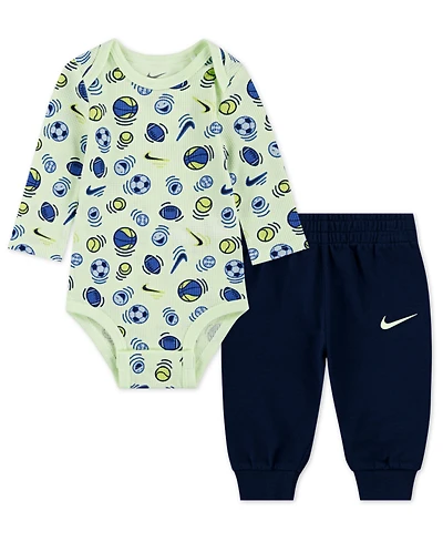 Nike Baby Boys 2-Piece Play For All Long Sleeve Bodysuit and Pants Set