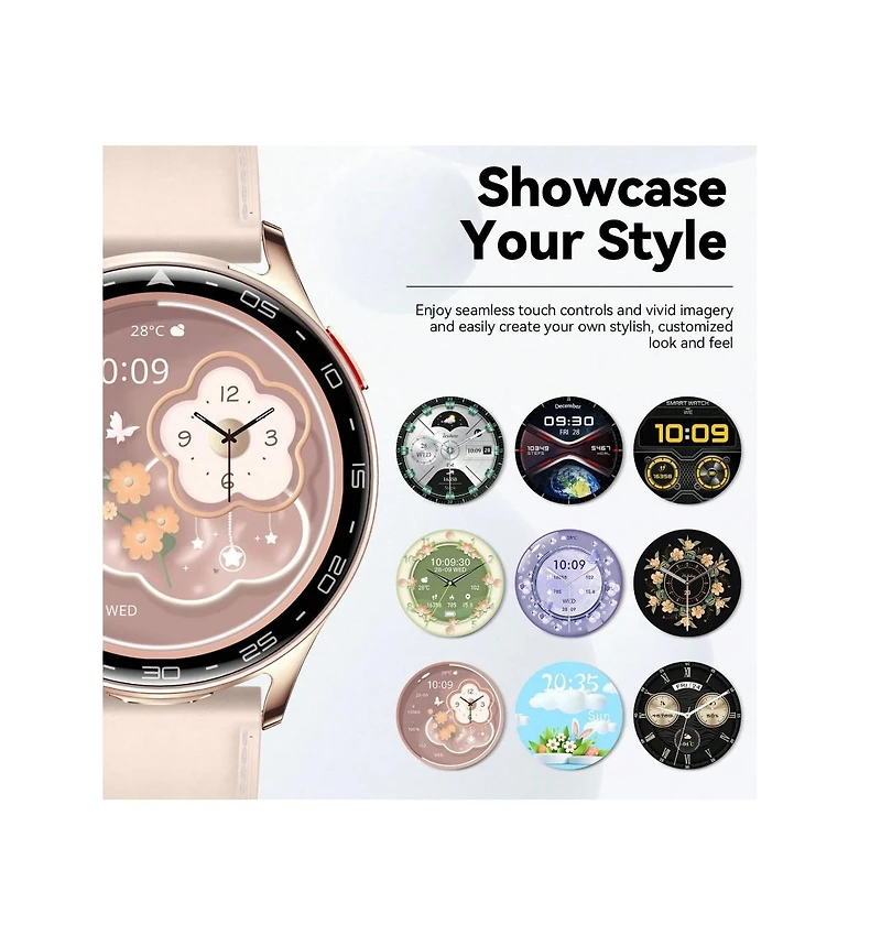 Ruxing Smart Smart Watches For Women With Earbuds (Call Receive/Music Playback) IP67 100+ Sports Modes Health Monitor Message Notification Weather For