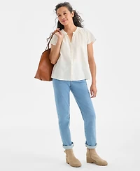 Style & Co Women's Button-Front Flutter-Sleeve Top, Macy's Exclusive