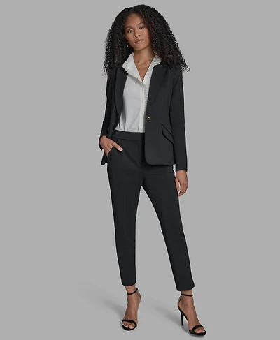 Bcbg Women's Padded Shoulder One Button Jacket