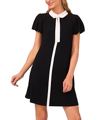 CeCe Women's Tie Front Puff Sleeve Dress