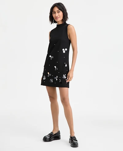 On 34th Women's Paillette Embellished Mock Neck Shift Dress, Macy's Exclusive