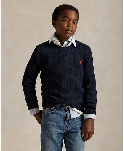 Polo Ralph Lauren Big Boys Cable- Knit Crewneck Sweater