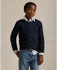 Polo Ralph Lauren Big Boys Cable- Knit Crewneck Sweater