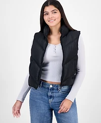 Madden Girl Juniors' Bungee-Hem Mitered Puffer Vest