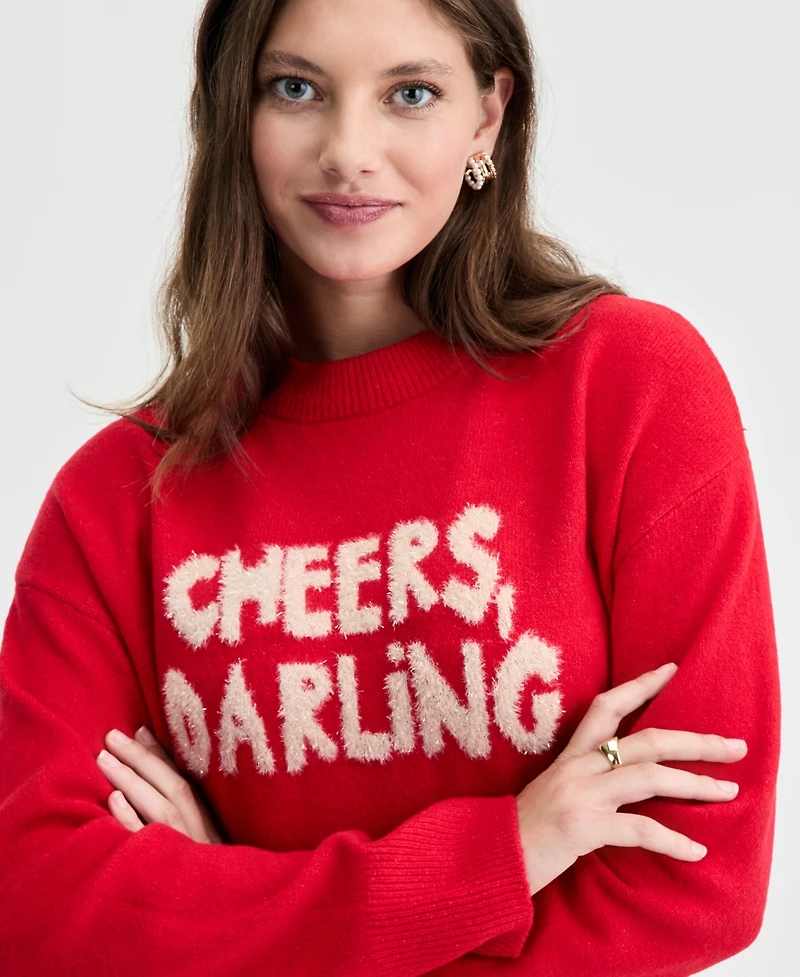 On 34th Women's Cheers Darling Crewneck Sweater, Macy's Exclusive
