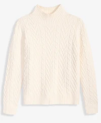 On 34th Women's Mock-Neck Cable-Knit Pullover Sweater, Created for Macy's
