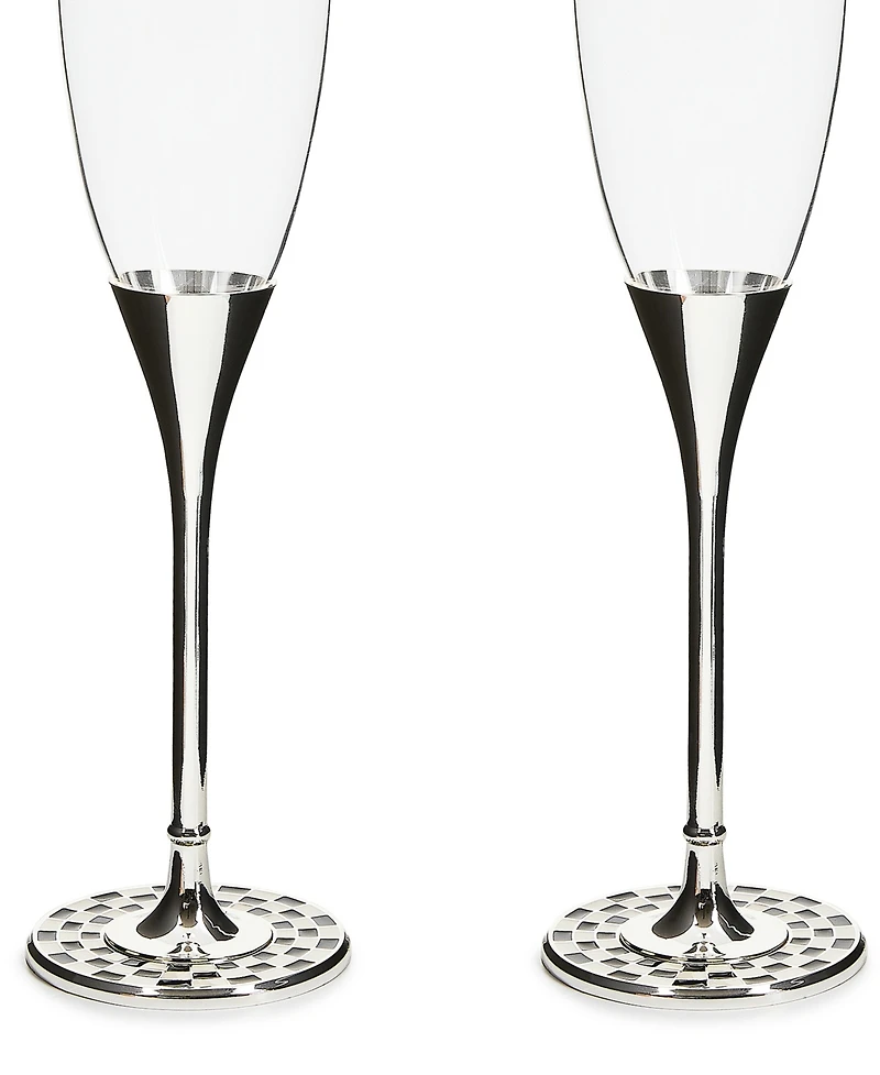 MacKenzie-Childs Celebrate Courtly Toasting Flutes, Set of 2