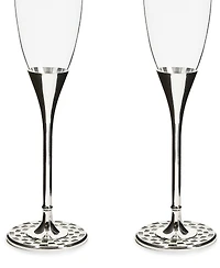 MacKenzie-Childs Celebrate Courtly Toasting Flutes, Set of 2