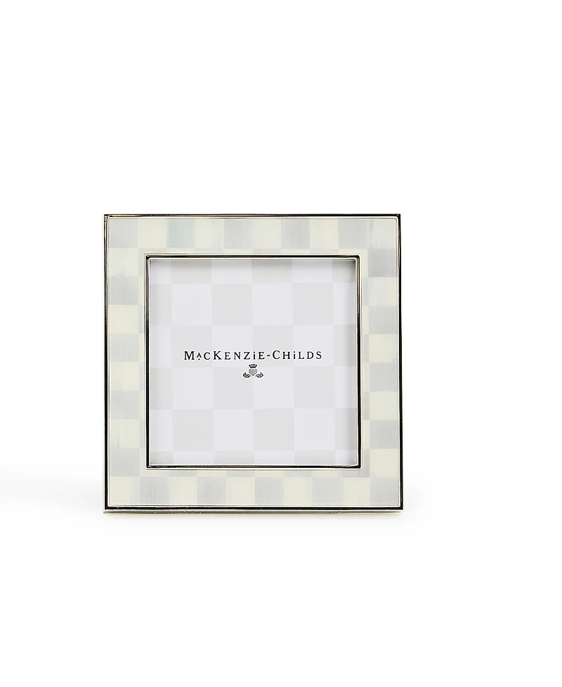 MacKenzie-Childs Sterling Check Silver Plated Frames, Set of 2