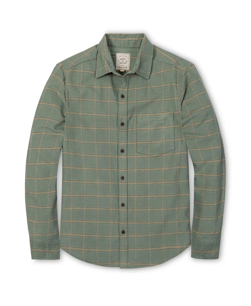 Hope & Henry Mens' Brushed Flannel Button Down Shirt