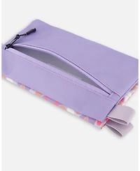 Deux par Deux Girl Double Pencil Case Lilac Cat Print - Toddler|Child