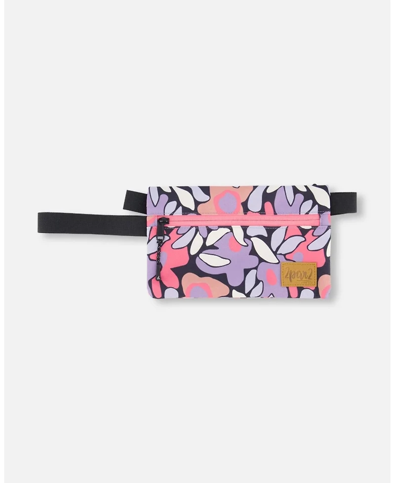 Deux par Deux Girl Double Pencil Case Retro Flower Print