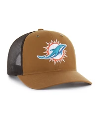 '47 Brand x Carhartt Men's Brown Miami Dolphins Trucker Adjustable Hat
