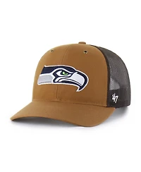 '47 Brand x Carhartt Men's Brown Seattle Seahawks Trucker Adjustable Hat
