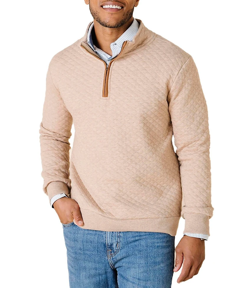 Hope & Henry Men's Quilted Half Zip Pullover