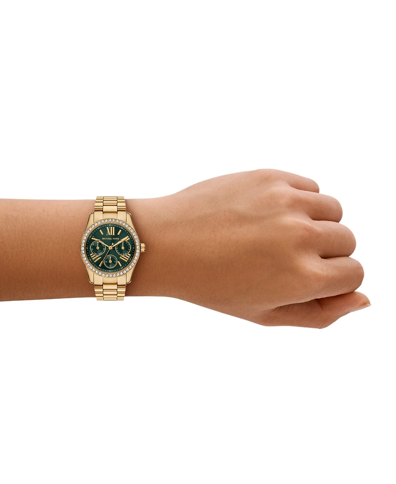 Michael Kors Women's Lexington Lux Multifunction Gold-Tone Stainless Steel Watch, 34mm