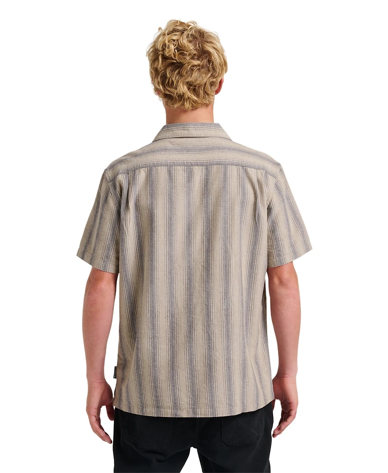 Quiksilver Men's Oxford Stripe Casual Short Sleeve Shirt