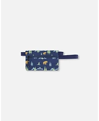 Deux par Deux Boy Double Pencil Case Navy Animal Print - Toddler|Child