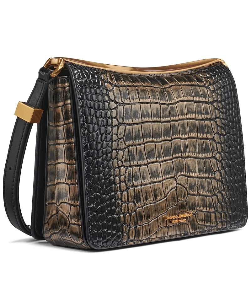 Donna Karan New York Jericho Metallic Croc Convertible Shoulder Bag