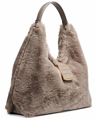 Donna Karan New York Percale Faux Fur Small Shoulder Bag