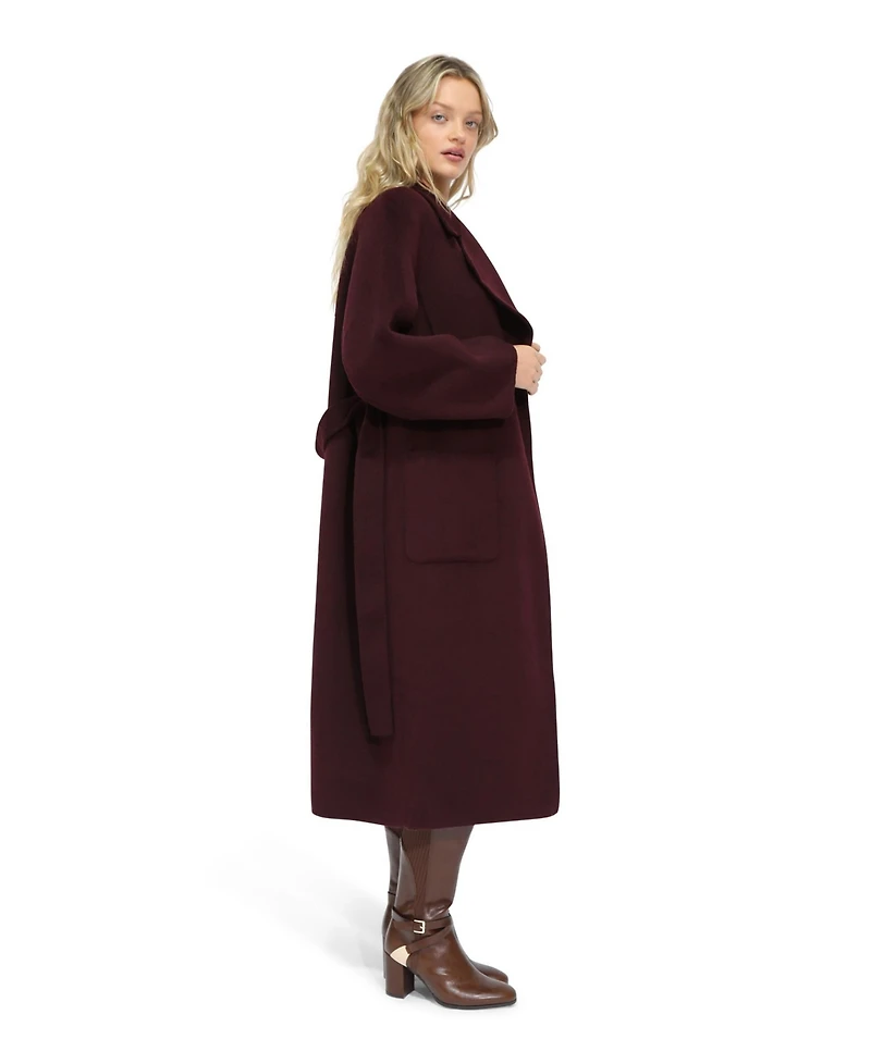 Belle & Bloom Women's Big Girl Belted Wool Blend Coat