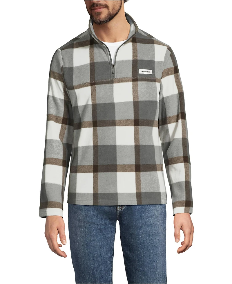 Lands' End Men's Anyweather Fleece Print Quarter Zip Pullover