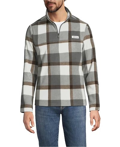 Lands' End Men's Anyweather Fleece Print Quarter Zip Pullover