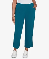Alfred Dunner Petite Lake Champlain Ribbed Knit Ankle Pants