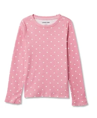 Lands' End Girls Long Sleeve Pointelle Knit Shirt