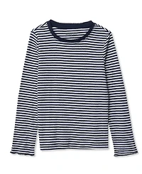 Lands' End Girls Long Sleeve Pointelle Knit Shirt