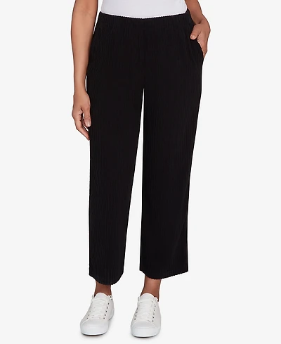 Alfred Dunner Petite Lake Champlain Ribbed Knit Ankle Pants