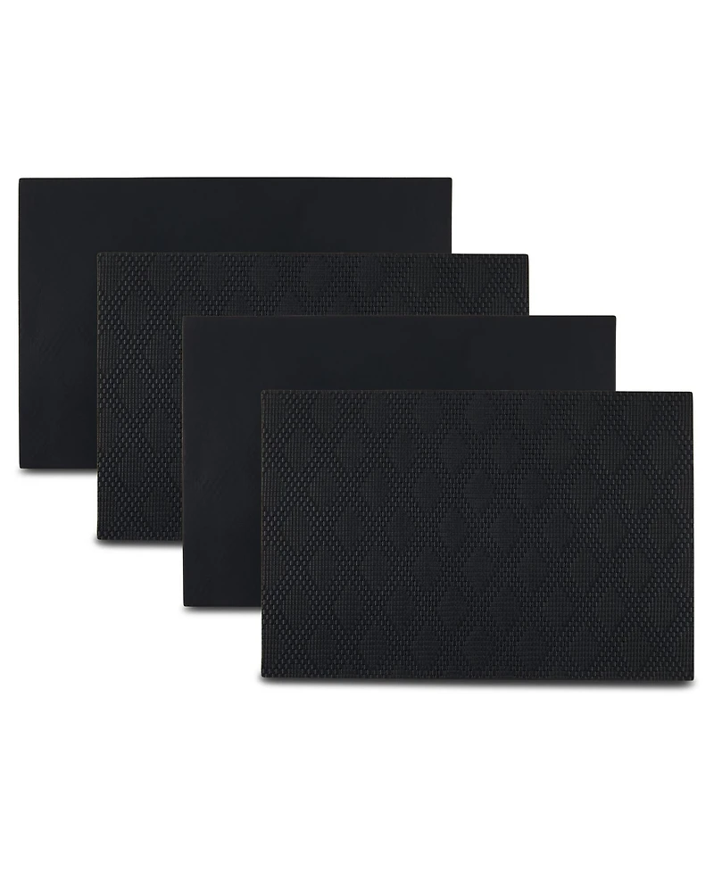 Dainty Home Basel Reversible Premium Faux Leather 12" x 18" Rectangular Placemats Set of 4