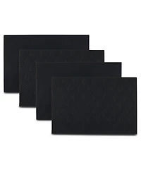 Dainty Home Basel Reversible Premium Faux Leather 12" x 18" Rectangular Placemats Set of 4