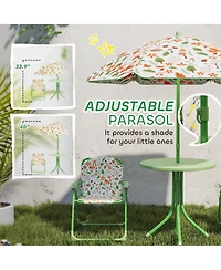 Qaba Kids Picnic Table and Chair Set, Activity with Chairs, Umbrella