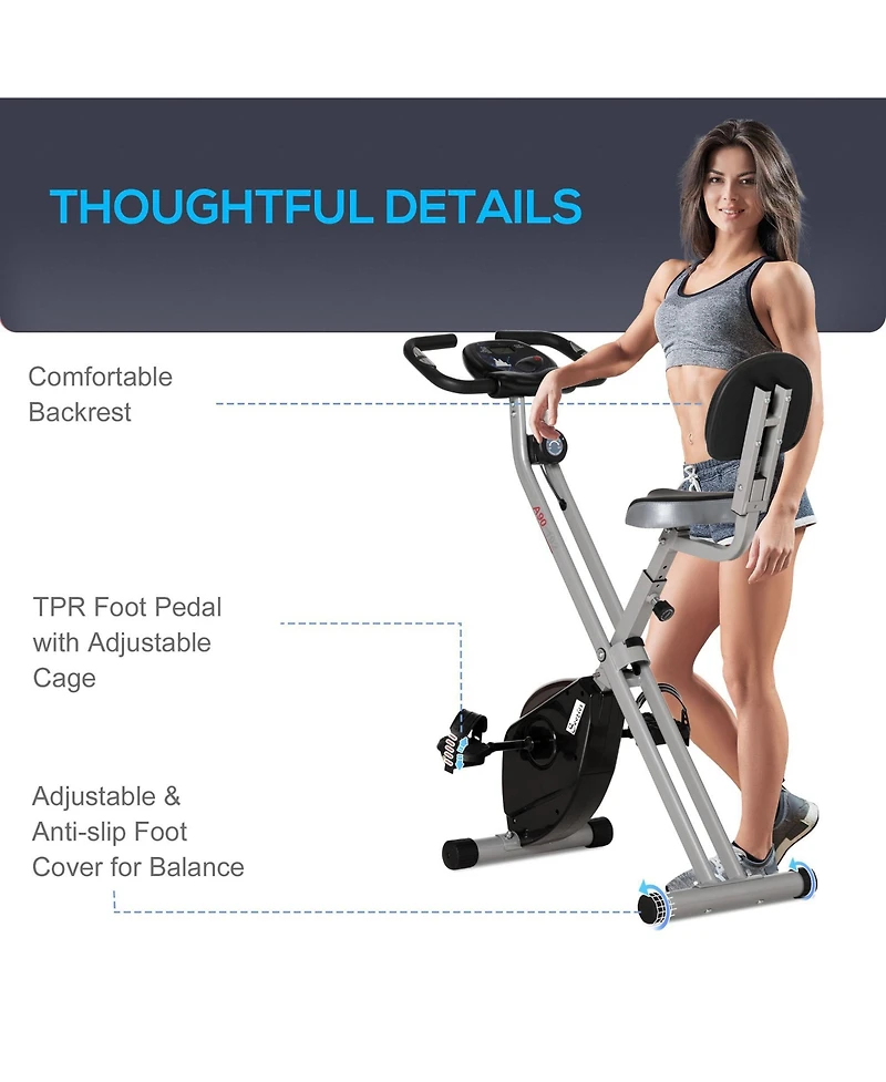 Soozier Foldable Upright Training X-Bike with Magnetic Resisce