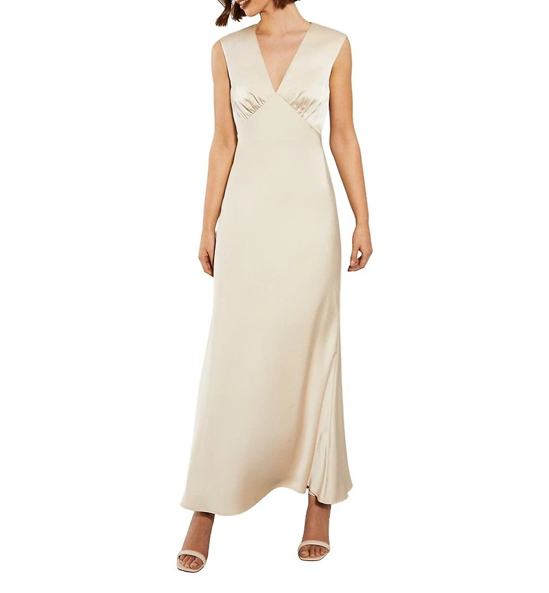 Oasis Women's Satin Maxi Bridesmaid Dress