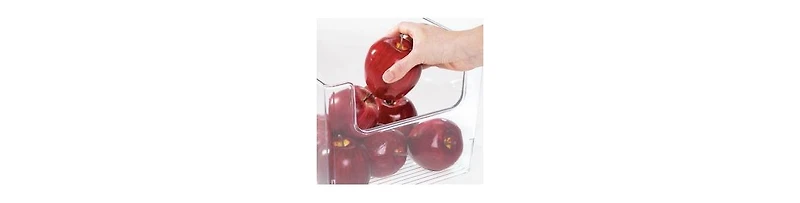 mDesign Kitchen Plastic Storage Organizer Bin with Open Front - Pack - Clear