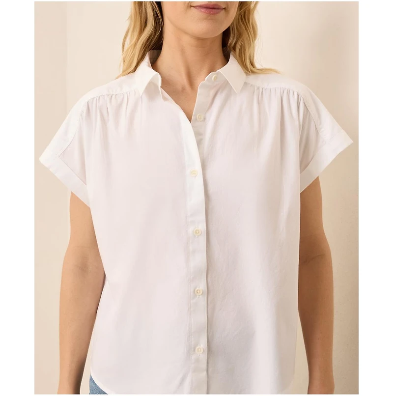 Pact Women's Organic Cotton All Day Poplin Shirred Shirt