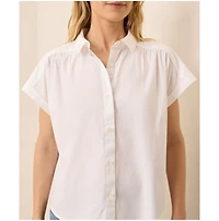 Pact Women's Organic Cotton All Day Poplin Shirred Shirt