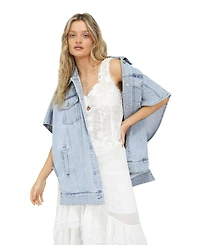 Belle & Bloom Women's California Soul Oversized Denim Vest