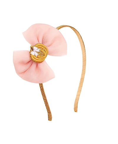 Sweet Wink Girls Pumpkin Tulle Bow Headband
