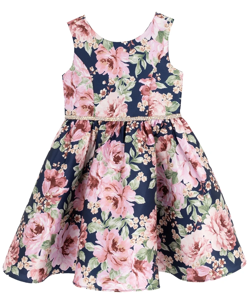 Rare Editions Toddler and Little Girls Mikado Printed Fit Flare Dress