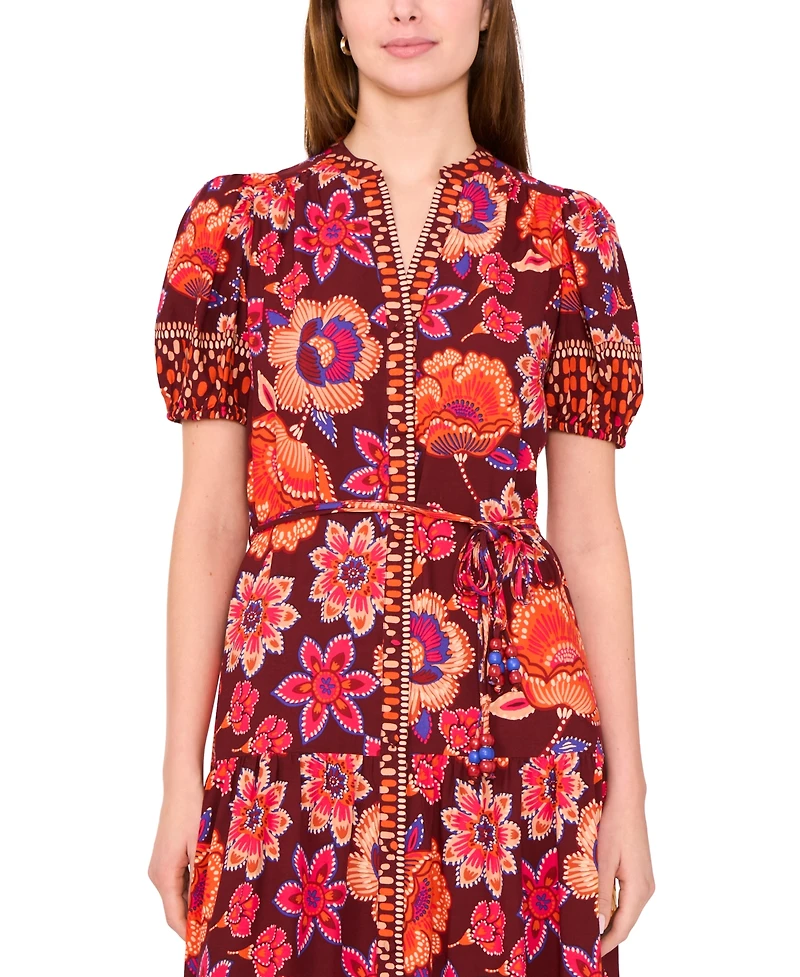 Msk Petite Puff Sleeve Maxi Dress