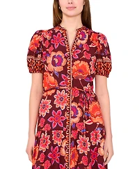 Msk Petite Puff Sleeve Maxi Dress